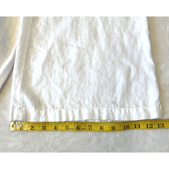 London Jean Linen Pants Women's "The Marisa Fit" Sz 6 White Wide Leg Beachy - Picture 6 of 9